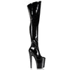 XTREME-3010 Plateau Overknee Stiefel Schwarz Lack von Pleaser