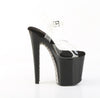 XTREME-808SPRS Plateau Sandaletten Schwarz Lack mit Nieten | Pleaser