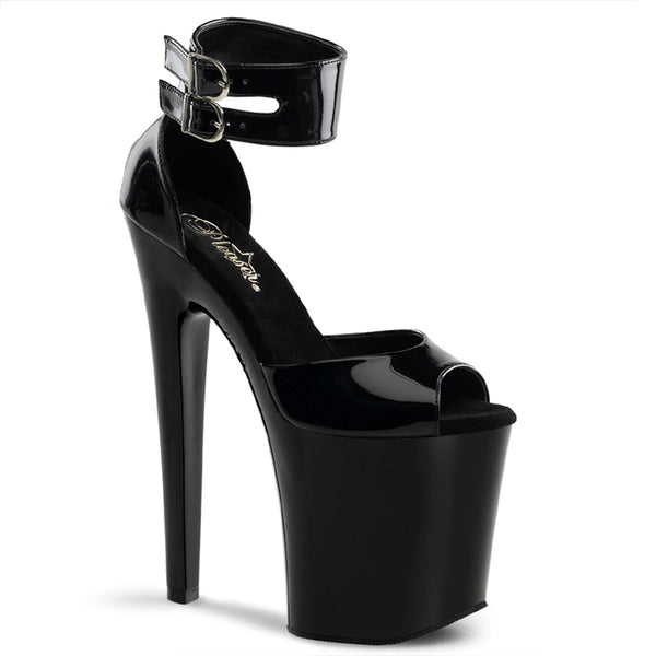 XTREME-875 Plateau Sandaletten Schwarz Lack von Pleaser