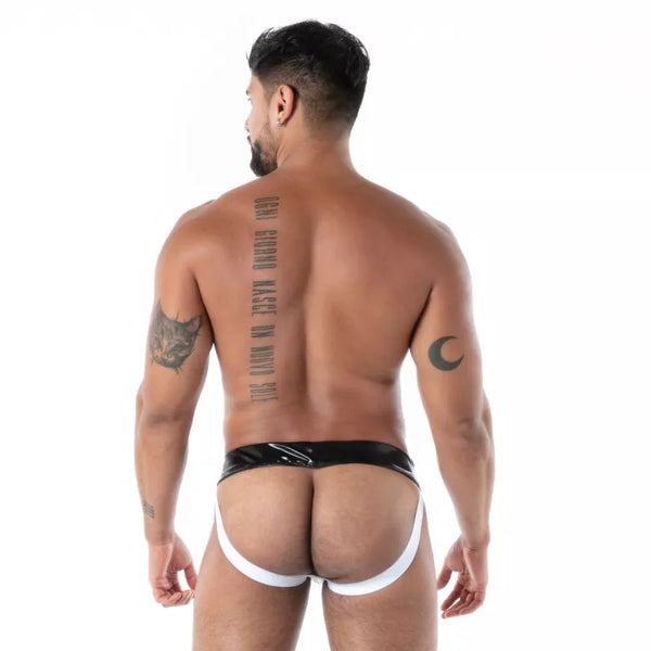 Schwarzer Zipped Latex Second Skin-Jockstrap von TOF Paris – Ansicht 3