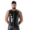 Schwarzes Latex Tank Top mit markantem Reißverschluss von TOF Paris – Ansicht 4