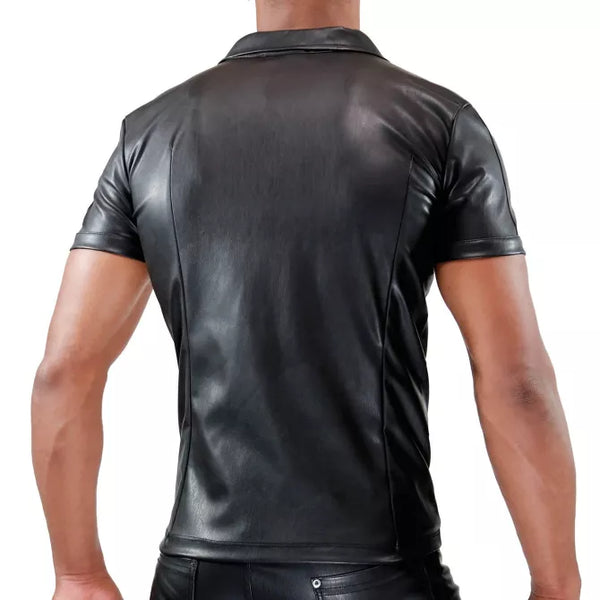 Schwarzes Fetish Tank Top mit markantem Frontreißverschluss von TOF Paris – Ansicht 7