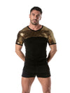 T-Shirt Herren Glitzer Gold - Komfort mit langlebigen Pailletten | TOF Paris