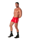 Vinyl Herren Shorts Rot - Mid-Thigh, 5 Taschen, sexy Passform | TOF Paris