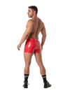 Vinyl Herren Shorts Rot - Mid-Thigh, 5 Taschen, sexy Passform | TOF Paris
