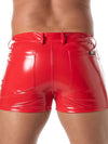Vinyl Herren Shorts Rot - Mid-Thigh, 5 Taschen, sexy Passform | TOF Paris