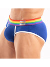 Herren Slips Pride - Bequeme, formbetonte Unterhose mit Regenbogenbund, Royal Blau | TOF Paris
