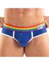 Herren Slips Pride - Bequeme, formbetonte Unterhose mit Regenbogenbund, Royal Blau | TOF Paris