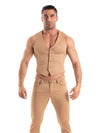 Herren Chino Weste Slim Fit - Stretchkomfort, Braun | TOF Paris
