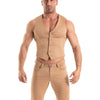 Herren Chino Weste Slim Fit - Stretchkomfort, Braun | TOF Paris