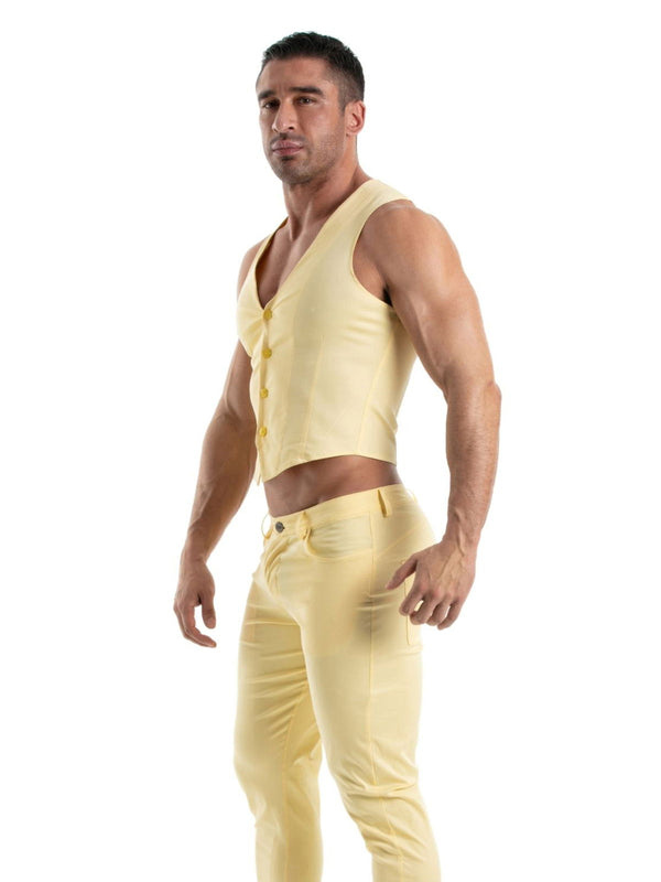 Chino Weste Slim Fit Stretch Gelb - Elegante Passform & Komfort | TOF Paris