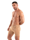 Chino Shorts Herren Slim Fit braun - Stretch, 5 Taschen, Sommer | TOF Paris