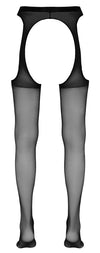 Schwarze seidige Straps-Strumpfhose in aufregender Strapsgurt-Optik von Cottelli – Ansicht 5