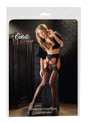 Schwarze seidige Straps-Strumpfhose in aufregender Strapsgurt-Optik von Cottelli