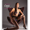 Schwarze seidig glänzende ouvert Strumpfhose mit String-Optik | Cottelli