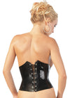 Schwarzes Latex-Mieder mit Formstäbchen, Schnellverschluss und Schnürung von Late X – Ansicht 5