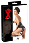 Schwarzer hoch geschnittener Latex-Slip mit Schritt-Schlitz von Late X