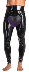 Schwarze hautenge Latex-Leggings mit Showmaster-Öffnung von Late X – Ansicht 2