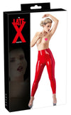 Rote taillenhohe Latex-Leggings wie eine zweite Haut von Late X