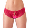 Roter Slip aus Blütenspitze mit schleifenverzierten Cut-Outs von Cottelli – Ansicht 2
