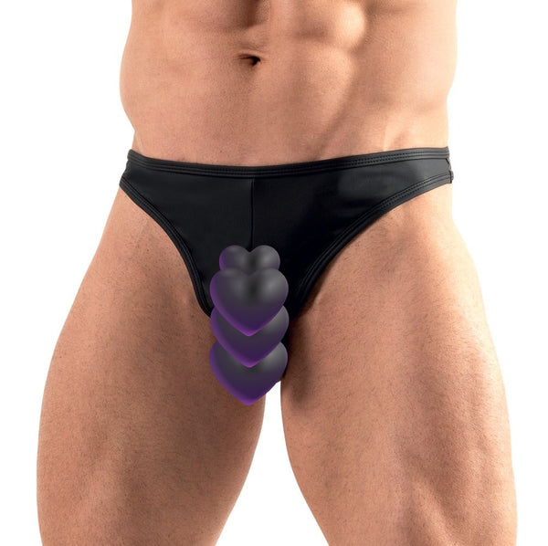 Schwarzer Herren-Showmaster-Riostring mit Öffnungen im Mattlook von Svenjoyment – Ansicht 2