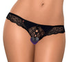 Schwarzer Riostring Miamor aus Spitze mit breitem Spitzenbund (offen) von Obsessive