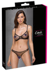 Schwarzes BH- und Riostring-Set aus Feinnetz mit Goldschimmer von Cottelli