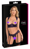 Lilafarbenes Longline-Hebe-Set mit Straps-Riostring, Ringen und Perlen von Cottelli