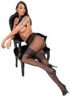 Schwarze Strumpfhose ouvert mit eingewebtem Strapsgurt und breiten Strumpfbändern von Cottelli – Ansicht 5