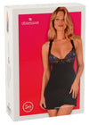 Schwarzes Babydoll Donna Dream aus Mikrofaser und Spitze mit String von Obsessive
