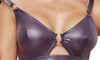 Lilafarbenes BH- und Slip-Set im Wetlook mit Roségold-Ringen (Ouvert) von Cottelli – Ansicht 5