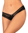 Schwarzer String ouvert Medilla aus zartem Material-Mix mit Wimpernspitze von Obsessive