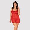 Rotes Set Blossmina mit Chemise und Tanga von Obsessive