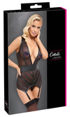Schwarzes Strapshemd-Set aus Powernet mit Mattlook-Details von Cottelli