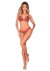 Rotes Dessous-Set Ms. Merrilo mit BH und Slip ouvert im Schneeflocken-Design von Obsessive – Ansicht 2