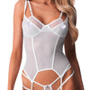 Weiß-transparentes Strapshemd Arrowel mit zarter Spitze | Obsessive