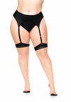 Zweifarbige Strümpfe mit Rücknaht & Kuba-Ferse, Nude/Schwarz Queen Size | Leg Avenue