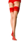 Transparente Zweifarbige Strümpfe mit kubanischer Ferse, Nude | Leg Avenue
