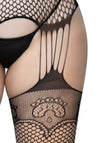 Sexy Netz-Strumpfhose mit Multi-Straps und Strumpfgürtel Queen Size | Leg Avenue