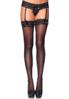 Verführerisches Straps-String-Set mit passenden Strümpfen | Leg Avenue