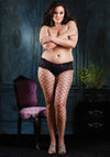 Diamant-Netzstrumpfhose mit verführerischem Schnür-Boyshort Queen Size | Leg Avenue