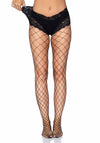 Diamant-Netzstrumpfhose mit verführerischem Schnür-Boyshort | Leg Avenue