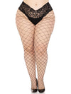 Diamant-Netzstrumpfhose mit verführerischem Schnür-Boyshort Queen Size | Leg Avenue