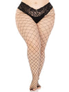 Diamant-Netzstrumpfhose mit verführerischem Schnür-Boyshort Queen Size | Leg Avenue