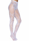 Weißes zauberhaftes Schmetterling Netzstrumpfhose mit aufwendigen Monarchendetails von Leg Avenue – Ansicht 6