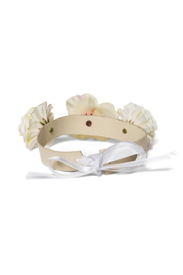 Märchenhaftes Kunstleder-Halsband mit Blumendesign & Satinband | Cosplay