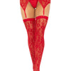 Rotes atemberaubendes Strumpfhalter Set mit feiner Blumen Spitze | Leg Avenue