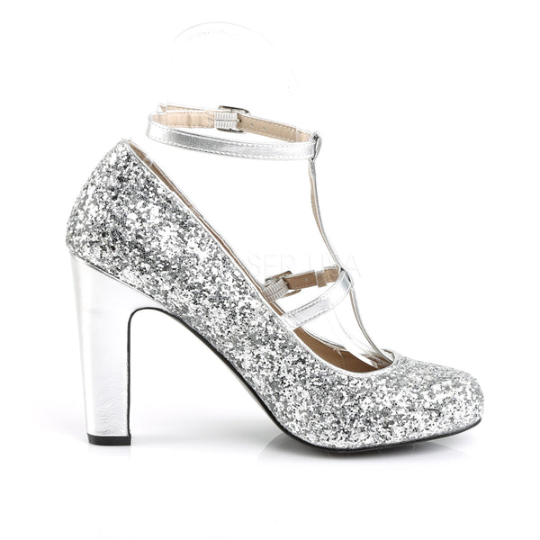 Pleaser Pumps QUEEN-01 silber | Pleaser Pink Label SALE