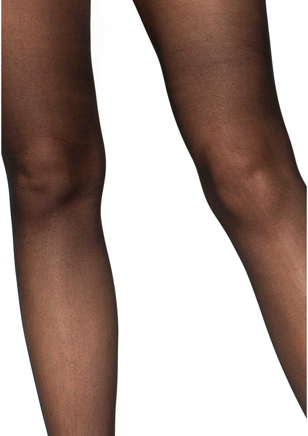 Schwarzes sündiges Oberschenkelstrumpf Set mit elegantem Spitzen Strumpfhalter von Leg Avenue – Ansicht 2
