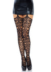 Elegante Strapsstrümpfe mit filigranem Scroll-Spitzenmuster | Leg Avenue